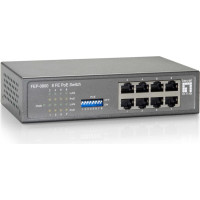 Level One LevelOne FEP-0800 tīkla pārslēgs Fast Ethernet (10/100) Power over Ethernet (PoE) Melns, Pelēks