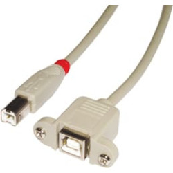 Lindy USB 2.0 cable Type B/B extension, light-grey, 0.5m
