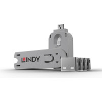 Lindy USB Portschlösser 4xWeiss mit Schlüssel