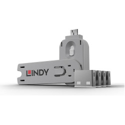 Lindy USB Type A Port Blocker Key - Pack of 4 Blockers, White