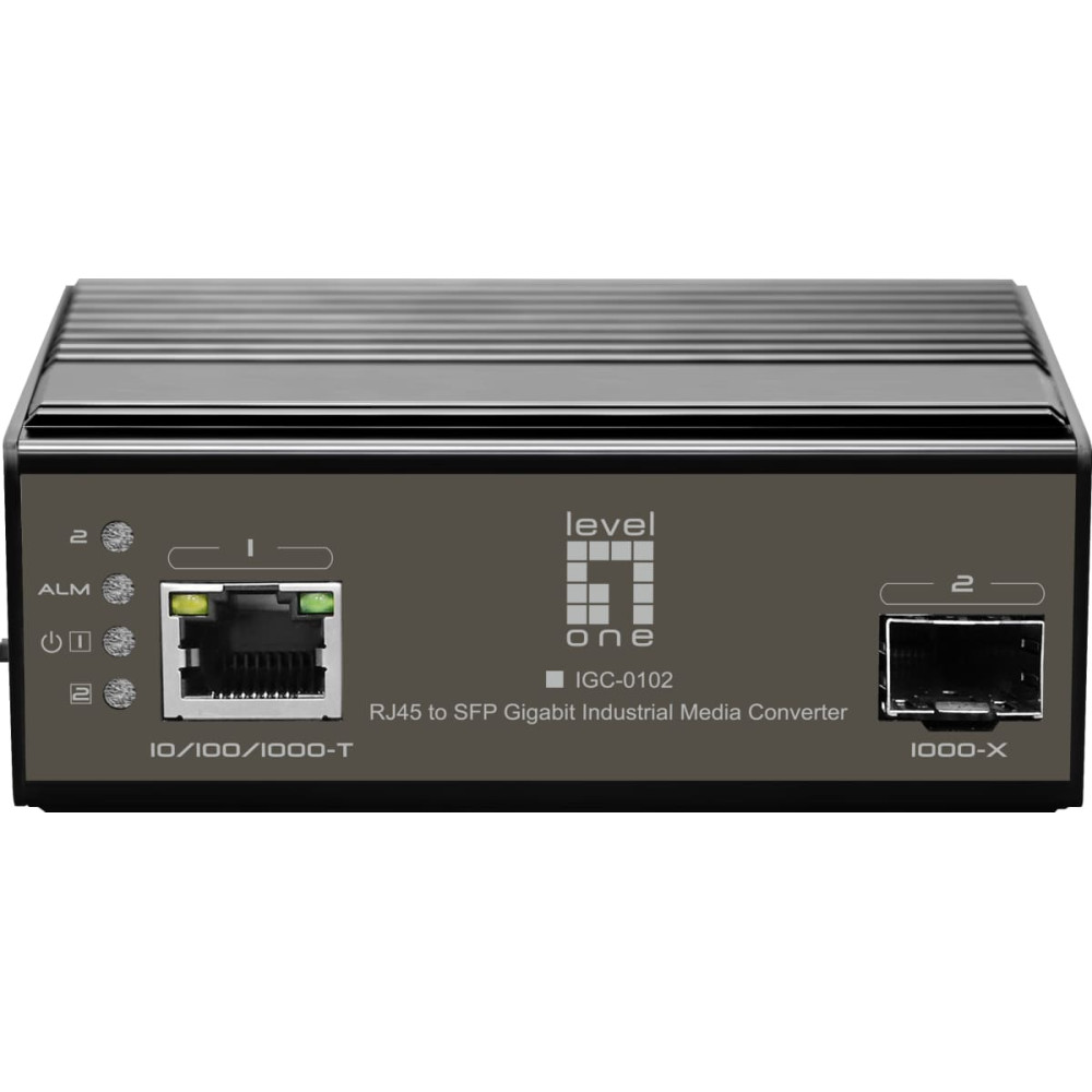 Level One LevelOne IGC-0102 tīlkla mediju pārveidotājs 1000 Mbit/s Melns