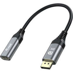 Equip 133446 video kabeļu aksesuārs 0,15 m DisplayPort HDMI Melns, Pelēks