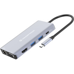 Conceptronic Dock USB-C->HDMI,USB3.0,100WPD 10-in-1    0.25m