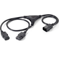 Equip 112210 elektrības kabelis Melns 1,6 m C14 uzmava 2 x C13 uzmava