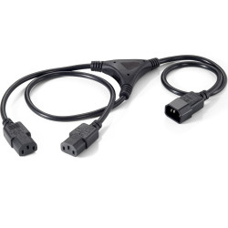 Equip 112210 elektrības kabelis Melns 1,6 m C14 uzmava 2 x C13 uzmava
