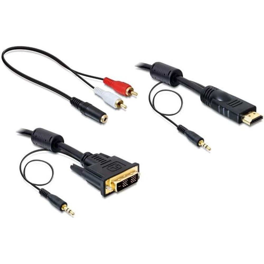 Delock Cable DVI - HDMI + Sound male-male 2 m