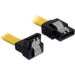 Delock SATA 6 Gb/s Cable straight to downwards angled 50 cm yellow