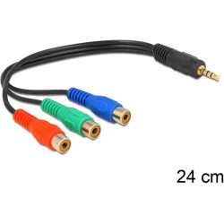 Delock Cable 3 x RCA female  Stereo plug 3.5 mm 4 pin