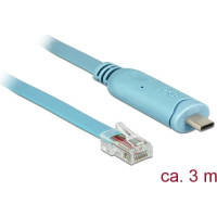 Delock Adapter USB 2.0 Type-C™ male > 1 x Serial RS-232 RJ45 male 3.0 m blue