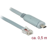 Delock Adapter USB 2.0 Type-C™ male > 1 x Serial RS-232 RJ45 male 0.5 m grey