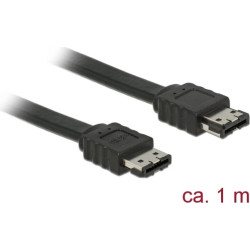Delock Cable eSATA 3 Gb/s receptacle > eSATA receptacle 1 m black