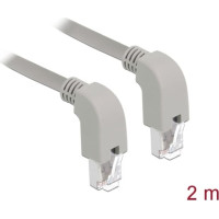Delock Network cable RJ45 Cat.6A S/FTP downwards / downwards angled 2 m