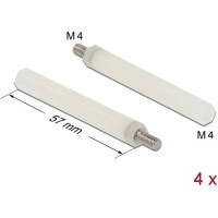 Delock Standoff M4 x M4, hexagon, inside / outside, 57 mm natural 4 pcs