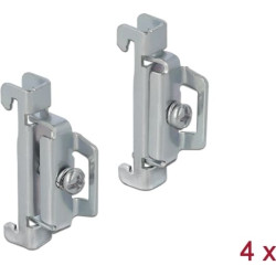 Delock DIN Rail End Clamp Stainless Steel screwable 4 pieces