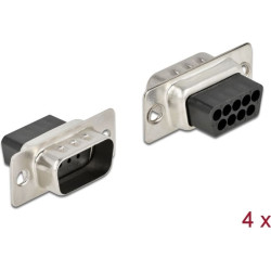 Delock D-Sub 9 pin crimp male, metal, 4 pieces
