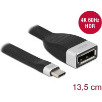 Delock FPC Flat Ribbon Cable USB Type-C™ to DisplayPort (DP Alt Mode) 4K 60 Hz 13.5 cm