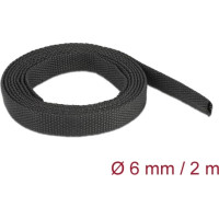 Delock Fabric heat shrink tube 2 m x 6 mm shrinkage ratio 2:1 black