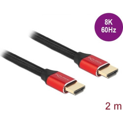 Delock Ultra High Speed HDMI Cable 48 Gbps 8K 60 Hz red 2 m