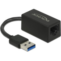 Delock USB Type-A Network Adapter Gigabit LAN 1 x RJ45 compact black ASIX