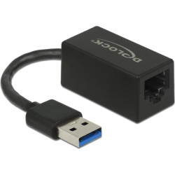 Delock USB Type-A Network Adapter Gigabit LAN 1 x RJ45 compact black ASIX
