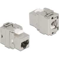 Delock Keystone Module RJ45 jack to LSA Cat.6A 180° toolfree metal