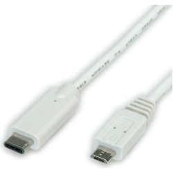 USB 2.0 kabelis TypeC - microB, M / M, balts, 1.0m, Value