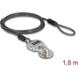 Navilock Delock Security cable for tablets and smartphones with combination lock and steel plate with adhesive pad