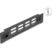Delock 10″ Network Cabinet Panel with ventilation slots tool free 1U black