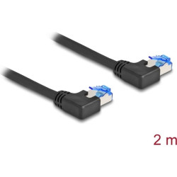 Delock RJ45 Network Cable Cat.6A S/FTP left angled 2 m black