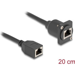 Delock D-Type RJ45 cable jack to jack Cat.5e black 20 cm