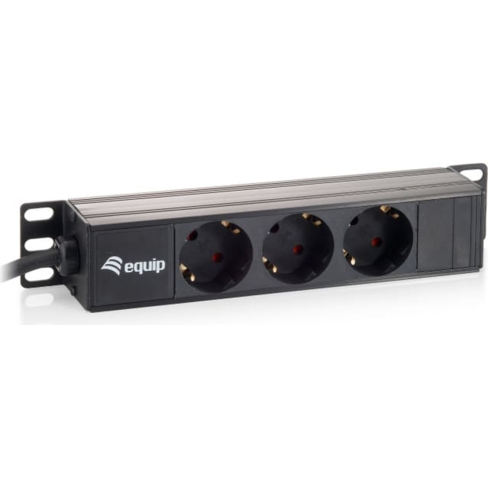 Equip 333299 energosadales vienība, PDU 3 Maiņstrāvas izvade (-s) 1U Melns