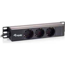 Equip 333299 energosadales vienība, PDU 3 Maiņstrāvas izvade (-s) 1U Melns