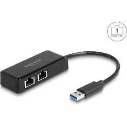 Delock USB Type-A Network Adapter Gigabit LAN 2 x RJ45
