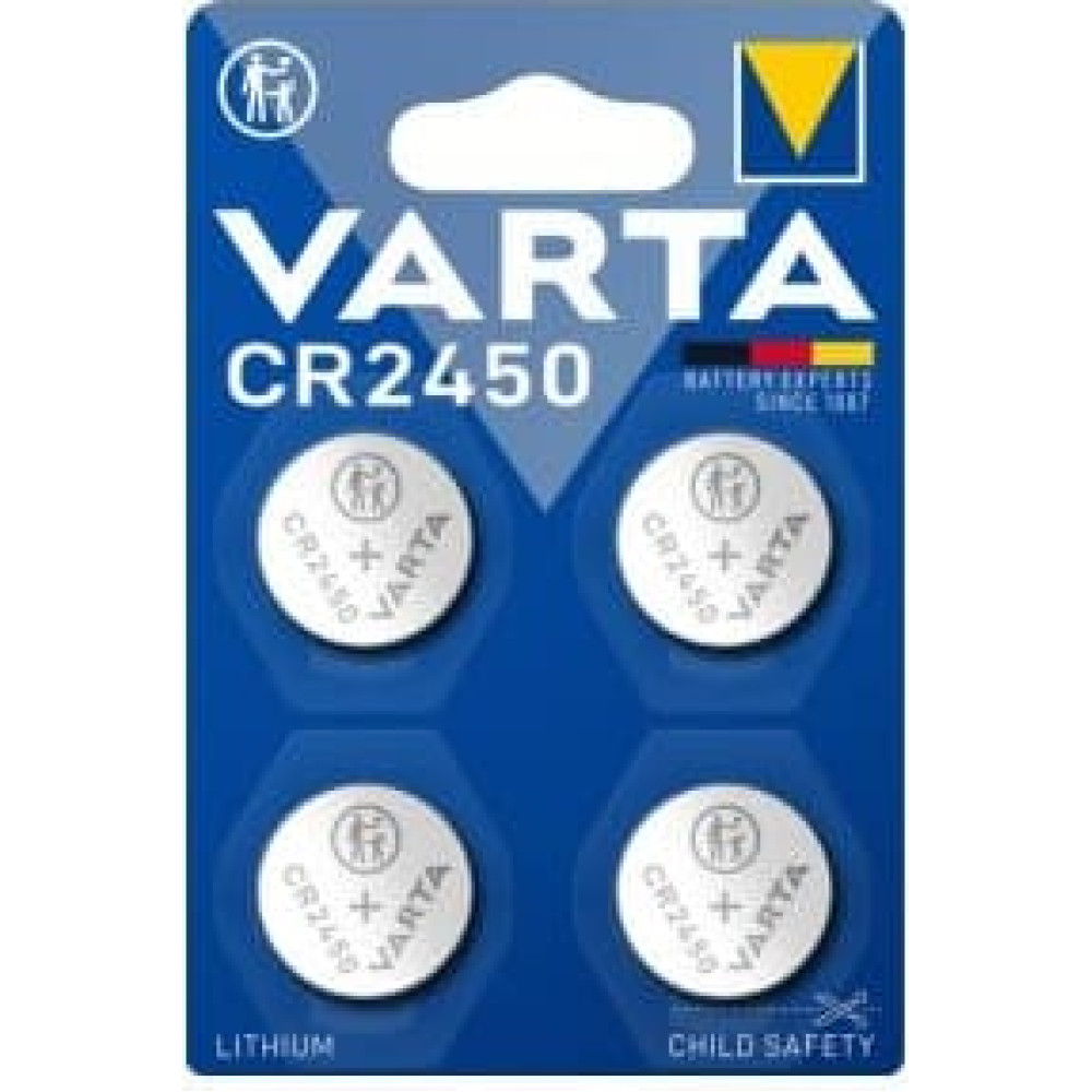 Varta Batterie Knopfzelle CR2450 3V 570mAh Lithium      4St.