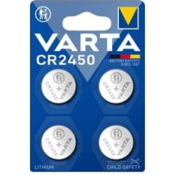 Varta Batterie Knopfzelle CR2450 3V 570mAh Lithium      4St.