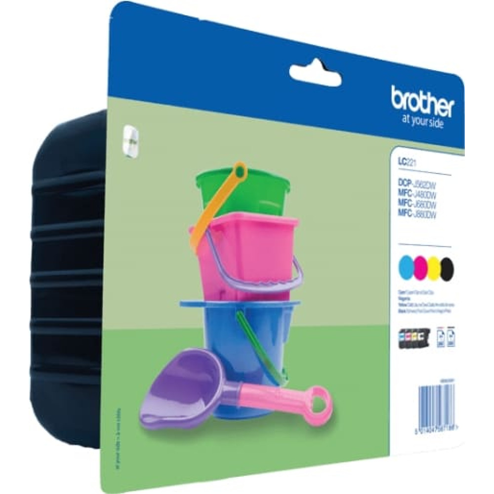 Brother LC-221 tintes kārtridžs 4 pcs Oriģināls Standarta produktivitāte Melns, Tirkīzzils, Fuksīns, Dzeltens