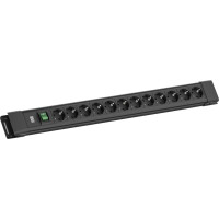 Bachmann CONNECTUS 12xCEE7/3, 1xSchalter 2,0m CEE7/7 Schwarz