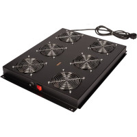 Roline 19" roof fan unit with 6 fans, ON/OFF for server rack black