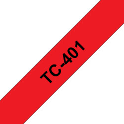 Brother TC-401 marķēšanas lenta Melns uz sarkana