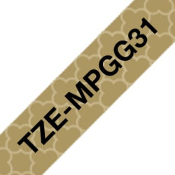 Brother TZE-MPGG31 marķēšanas lenta Melns uz zelta