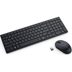 Dell KM555 tastatūra Pele iekļauta Universāls RF bezvadu sakari + Bluetooth QWERTY US International Melns