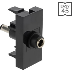 Delock Easy 45 Module DC 5.5 x 2.1 mm female to DC 5.5 x 2.1 mm male black
