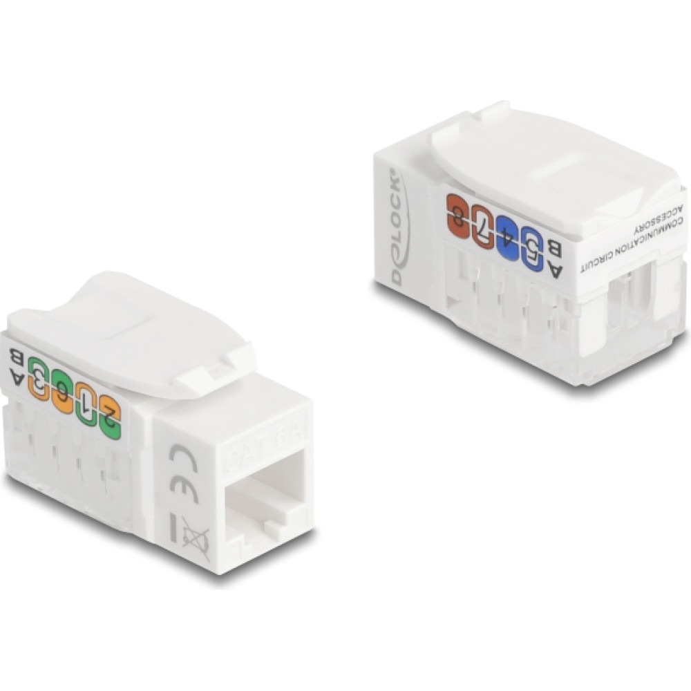 Delock Keystone Module RJ45 jack to LSA Cat.6A UTP 90° toolfree