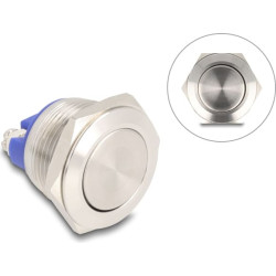 Delock Push Button for Installation 19 mm 2 x Screw Terminal actuator flat