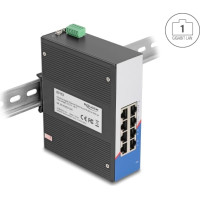 Delock Industrial Gigabit Ethernet Switch 8 Port RJ45 for DIN rail