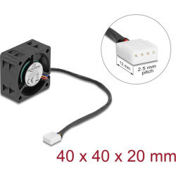 Delock Axial Fan 24 V DC, 40 x 40 x 20 mm black