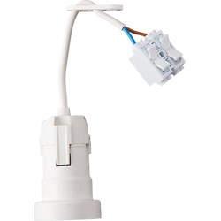 Bachmann site socket E27, H03VV-F 2x0.75mm plug-in terminals, white, 0.2 m
