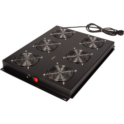 Roline 19" roof fan unit with 6 fans, ON/OFF for server rack black