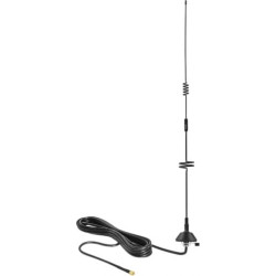 Delock LTE Antenna SMA plug 5 - 7 dBi fixed omnidirectional with mounting base and connection cable RG-58 3 m wall mount outdoor