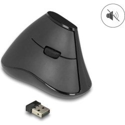 Delock Ergonomic vertical optical 5-button mouse 2.4 GHz wireless - Silent